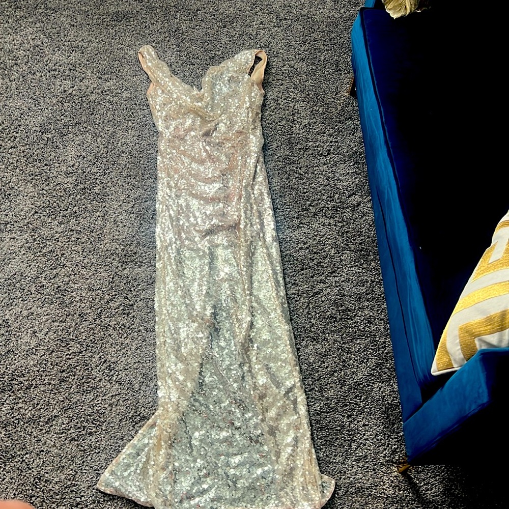 Lovers + Friends gown nude beaded throughout small with tags